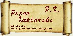 Petar Kaplarski vizit kartica